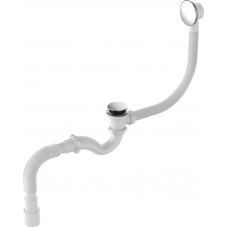 Сифон для ванны Aquant «клик-клак» и автоматическим переливом и гофротрубой